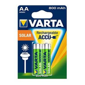 VARTA 2 piles rechargeables AA 800 mAh pour appareil solaire