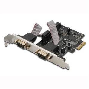 DIGITUS Carte PCIexpress 2x RS232 (DB9) + adaptateur LOW PROFILE