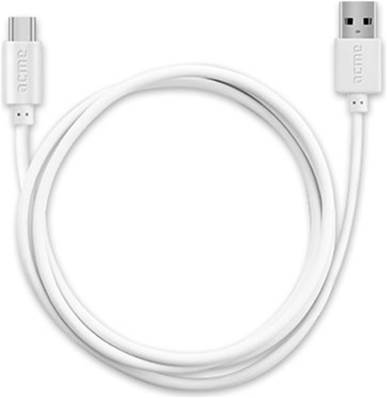 ACME Cable USB 2.0 vers USB Type C male/ male 2m Blanc charge et transfert