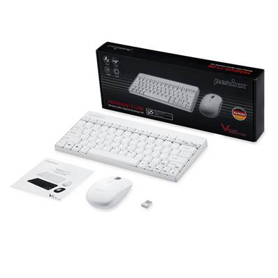 PERIXX Kit clavier AZERTY + souris sans fil compact Blanc