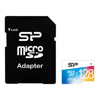 SILICON POWER Carte mémoire Micro SDXC 128Go Elite Color