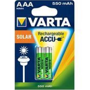 VARTA Lot de 2 piles rechargeables ACCU AAA 550mAh Longlife Solar
