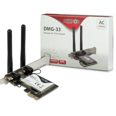 INTER-TECH Carte PCI-E WiFi 1300Mbps DMG-33 POWER-ON