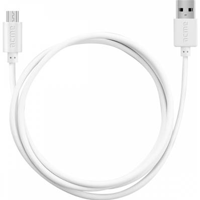 ACME Cable USB 2.0 vers MicroUSB male/ male 2m Blanc charge et transfert CB1012W