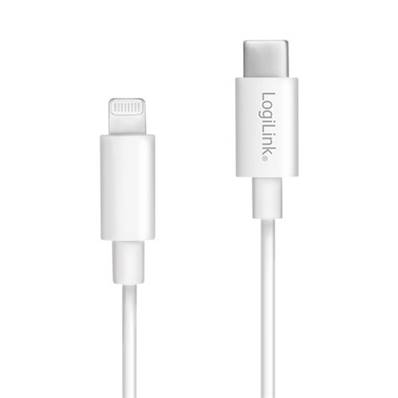 LOGILINK Cable USB 2.0 vers Lightning male/ male 1m Blanc charge et transfert