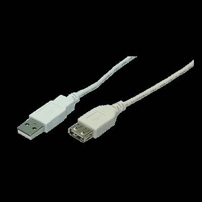LOGILINK Cable rallonge USB2.0 A-A M/F 3m Gris