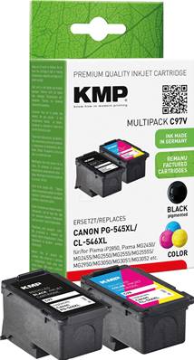 KMP Cartouche d'encre Pack C97V compatible CANON PG-545XL/CL-546CXL