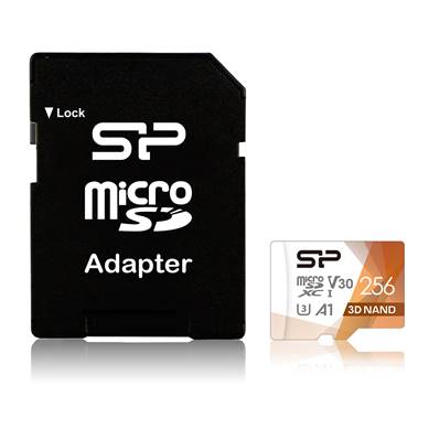 SILICON POWER Carte mémoire Micro SDXC 256Go V30 A1 Superior Pro