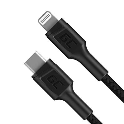 GREEN CELL Cable USB Type-C vers Lightning male/male 1m NOIR